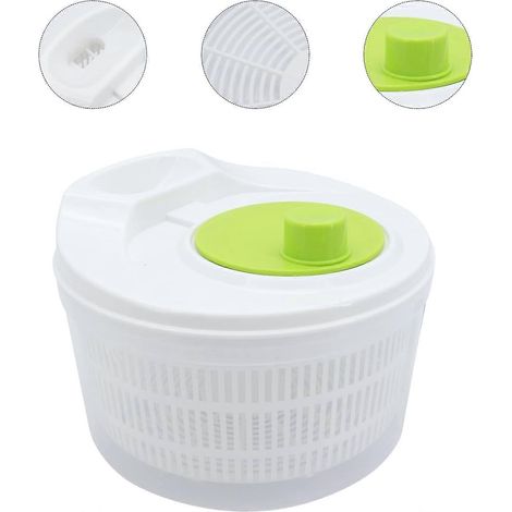 Kleine Salatschleuder, drehbares Sieb mit transparenter Servierschüssel, Salattrockner, Obst- und Gemüsereiniger, Gemüsewaschmaschine (1/2)