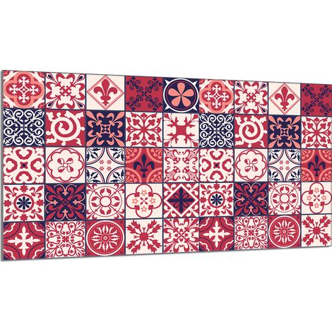 Plaque de protection en verre pour poêle 90x52 Mosaïque (1/5)