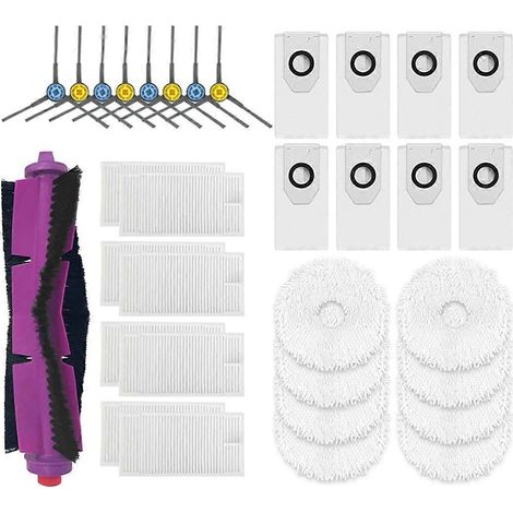 Accessoires de rechange pour aspirateur robot V12 : brosse principale latérale, filtre HEPA, lingette de nettoyage, sac à poussière. (1/5)