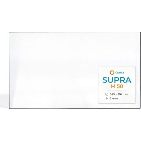 Vitre Supra M 58 - Verre Rectangle pour insert - 545 x 316 mm (L1 x H1) - 3 mm (1/5)