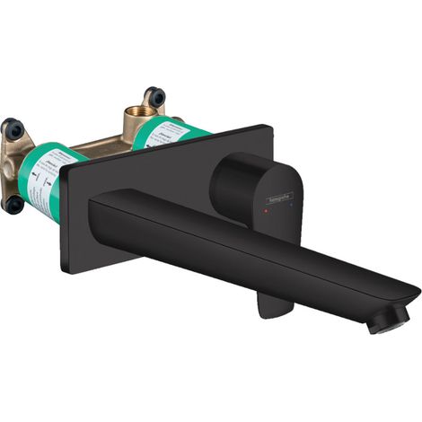 Hansgrohe Talis E Set Miscelatore monocomando incasso lavabo a parete Nero opaco, scarico libero, corpo incasso 71734670-SET (1/5)