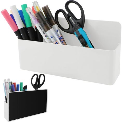 Boîte de rangement magnétique, tableau blanc magnétique à 3 compartiments et porte-stylo, boîte de rangement pour réfrigérateur, porte-stylo magnétique adapté aux réfrigérateurs, tableaux blancs, armo (1/5)