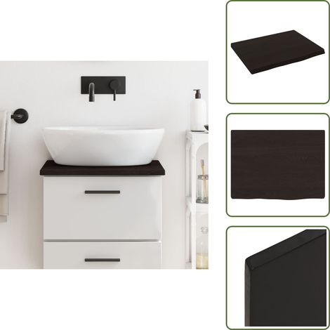Comptoir de salle de bain - vidaXL Comptoir de salle de bain marron foncé 40x30x2 cm bois traité - Comptoir en bois (1/5)