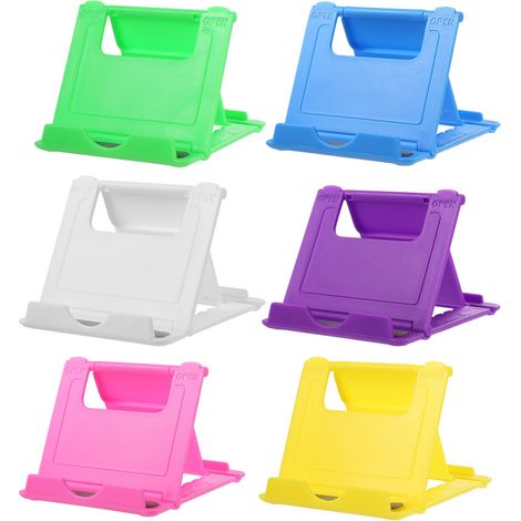6 PCS Support Téléphone Bureau, Porte-Téléphone Portable Réglable 6 Niveaux Support Smartphone Pliable, Support Mobile Universel pour Téléphone/Tablette (Multi-Couleurs) (1/5)