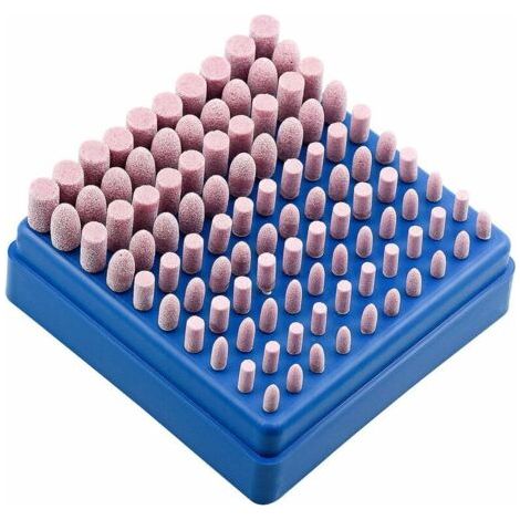 Ensemble de 100 pierres de polissage à embouts ronds et coniques pour outils rotatifs Dremel Tige de 3 mm (1/5)