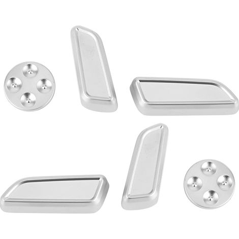 6-teiliges Set Autositz-Verstellknopf-Zierleisten aus Aluminiumlegierung, kompatibel mit Tesla Model 3/Y/X/S (1/5)