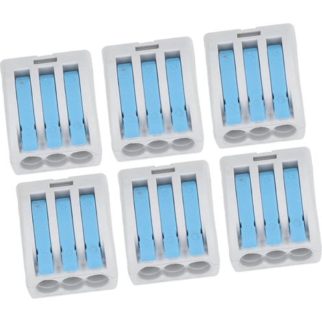 Lot de 50 connecteurs de fils à 3 ports en bronze pour câblage PC compact, connexion rapide, bleu (1/5)