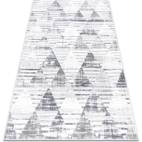 Teppich POLI 9051A Geometrisch, Dreiecke weiß / grau grey 140x190 cm