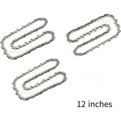 PA Lot de 3 Chaîne de Tronçonneuse pour Guide-Chaîne de 12\" (30 cm). 45 Maillons d'Entraînement. Compatibles avec Dolmar. Echo. Bosch. Einhell et autres (1/4)