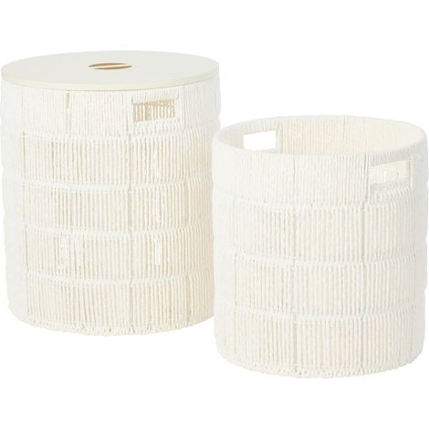 Lot de 2 Paniers de Rangement "Ryan" 46cm Blanc
