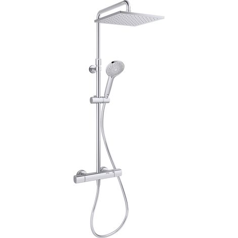 Colonne de douche thermostatique carrée July+ chromé – JACOB DELAFON