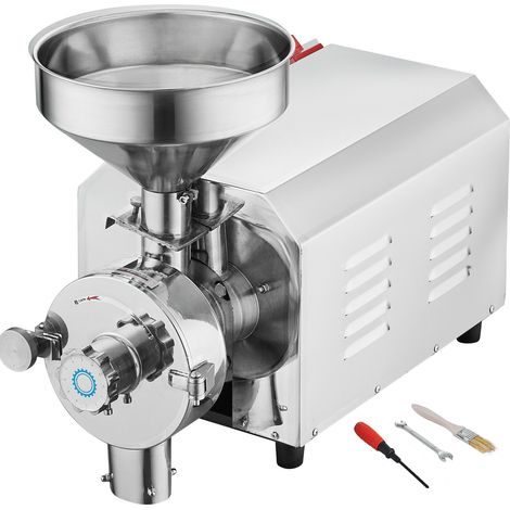 Broyeur industriel à grains 3000W moulin à farine en acier inoxydable 100 kg/h pour épices maïs soja arachide poivre (1/5)