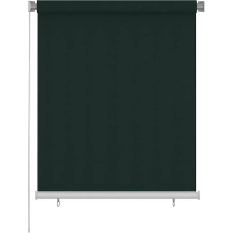 Store enrouleur extérieur pare-soleil anti-UV en HDPE vert foncé 125 x 140 cm - PANGIVO (1/5)