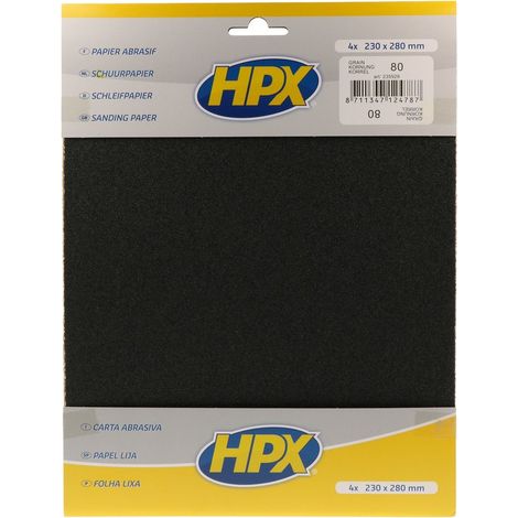PAPIER ABRASIF P80 X 4 HPX