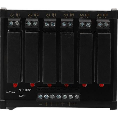 Relais statique 6 canaux DC-AC, entrée 3-32V DC, charge 5-8A 24-480V AC, module SSR (1/5)