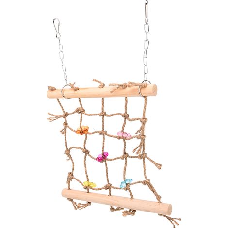 Filet à mâcher et à grimper pour perroquet, décoration acrylique colorée, jouet pour perroquet, filet d'entraînement à l'équilibre (1/5)
