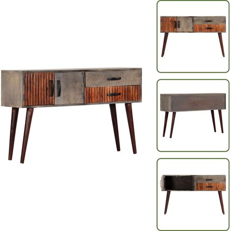 Table console Gris 120x35x75 cm Bois de manguier massif brut - Table Basse - Table D'appoint - Mobilier Intérieur - Bois De Manguier - Table Console (1/5)