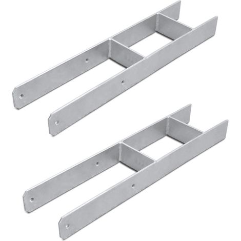 2x Ancoraggio H Supporto del palo 121MM zincato a caldo Ancoraggio del palo Carport (1/5)
