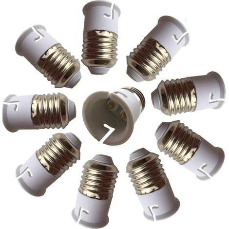 10 PCS E27 vers B22 Adaptateur de Douille, Ampoule LED Base Douille E26 à B22 Lamp Holder Converter (1/4)