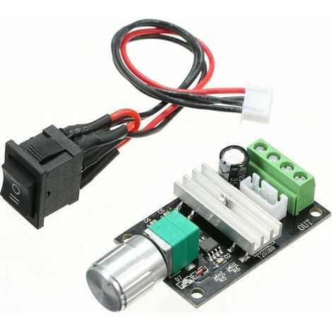Lot de 2 controller di velocità per motori DC 6V 12V 24V 3A Controller di velocità PWM con interruttore reversibile (1/5)