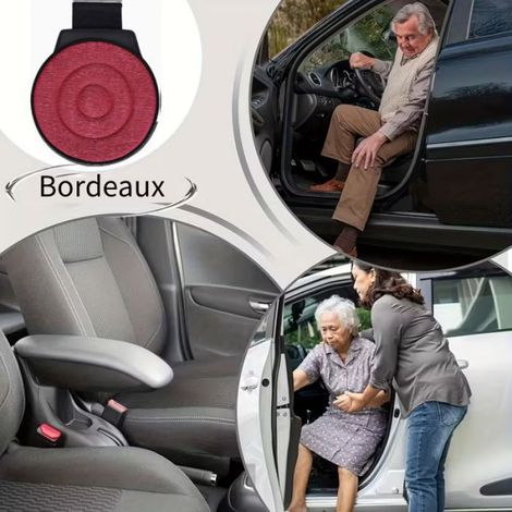 Coussin Siège Auto Pivotant - 360° - Antidérapant - Pour Personnes Âgées Et Femmes Enceintes - Réglable - Rouge (1/5)