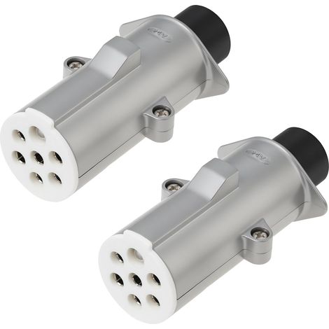 Pack of 2 7-pin 24V Type S screw connectors for heavy trucks and transport vehicles (1/5)