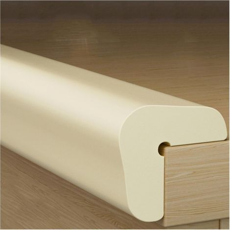 Anti-collision corner protectors, suitable for furniture, beds and stairs, 2 meters x 13 millimeters, off-white. (1/5)