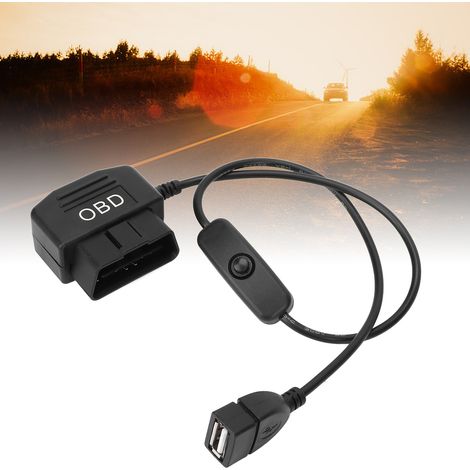Câble d'adaptateur OBD2 mâle USB 16 broches pour charge et diagnostic, connecteur universel 48 cm (1/5)