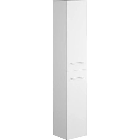 Colonna per bagno sospesa 6 scaffali L30 x P25 x H160 cm Bianco - KAYLA (1/3)