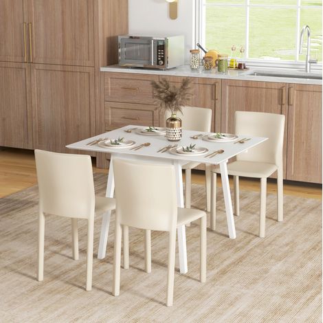 Klapptisch 86/110/75 cm in Weiß aus Holz für 2-4 Personen (1/5)