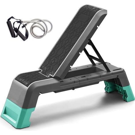 Plateau d'aérobic multifonctionnel avec plateforme d'entraînement réglable, banc d'haltères, équipement de fitness pour salle de sport à domicile (1/5)