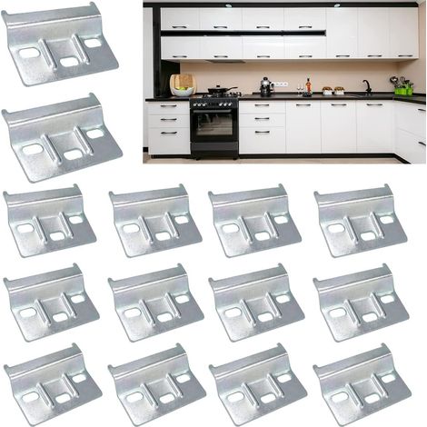 CCYKXA 14-teiliges Set: Kleiderstangenaufhängung, Wandmontageplatte, Möbelverbinder, Wandplattenaufhänger aus Stahl für Kleiderschränke, Garderoben und Möbel