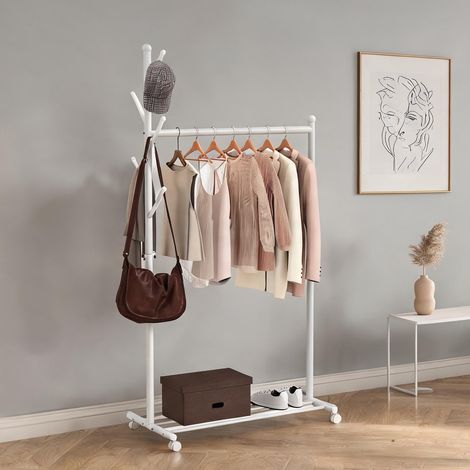 Porte-manteau branco en métal 86 x 43 x 171 cm (1/5)