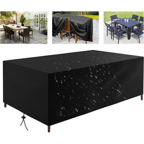 1 Housse Table De Jardin 190x75x70cm Imperméable Tissu Oxford 420D Anti-UV Extérieur (1/5)