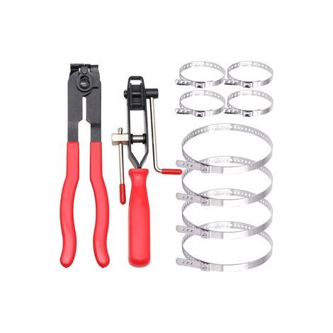 Kit pince à sertir pour colliers sans oreille – Outil de serrage pour cardan – Dépose et pose des bandes de fixation CV joint (1/5)