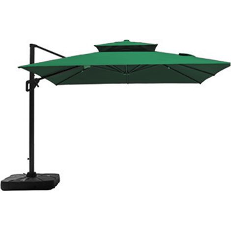 10ft Patio Umbrella Canopy Replacement Double Top Square Outdoor Market Umbrella Cover Garden Deck Backyard Pool Parasol Fabric Dark Green Canopy Only (1/5)