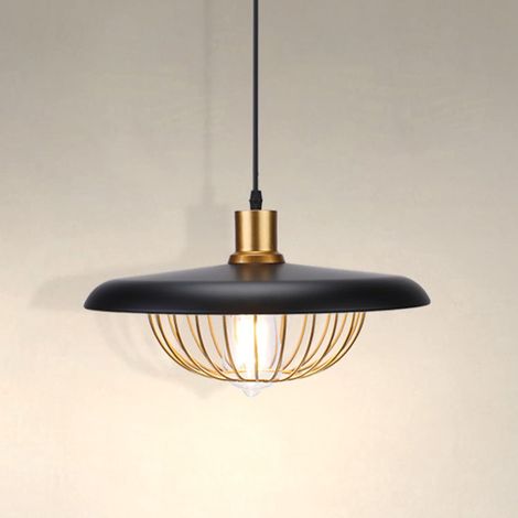 ZOLGINAH Suspension Luminaire Industrielle Forme lanterne Lustre Vintage Eclairage de Plafond Rétro Lampe Pendante E27 Plafonnier en Métal Intérieur Décoration pour Chambre Cuisine Bar Loft Salon Noir (1/5)
