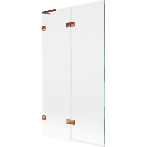Mexen Lunar L paratia per vasca da bagno a 2 ante sinistra 100 x 150 cm, trasparente, oro rosa - 897L-100-100-60-00-L (1/5)