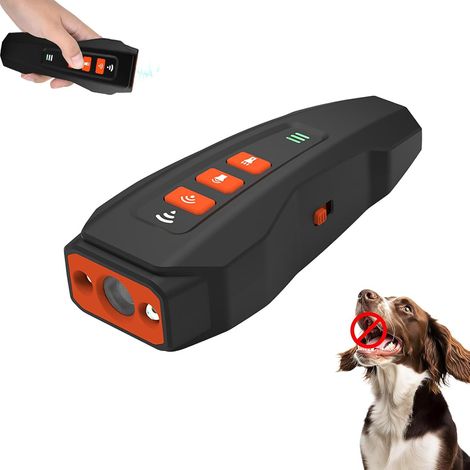 Dispositivo antiladridos para perros, 3 niveles, recargable con linterna, para perros grandes, medianos y pequeños (negro, 1 unidad) (1/5)