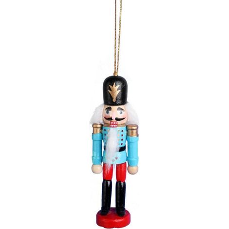 Figura de madera de Cascanueces de 12,5 cm - Adorno navideño azul n.º 6 (1/3)