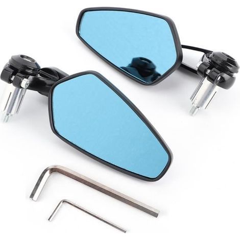 Specchietti retrovisori universali regolabili a 180 gradi, antiabbagliamento, per manubrio moto, 2 pezzi, 7/8 pollici (1/4)