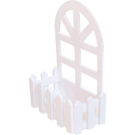 Wooden Hanging Basket Planter Fence Flower Basket Antique Wooden Flower Pot for Flower Arrangement Balcony Living Room Bar Wedding Party Decoration (1/5)