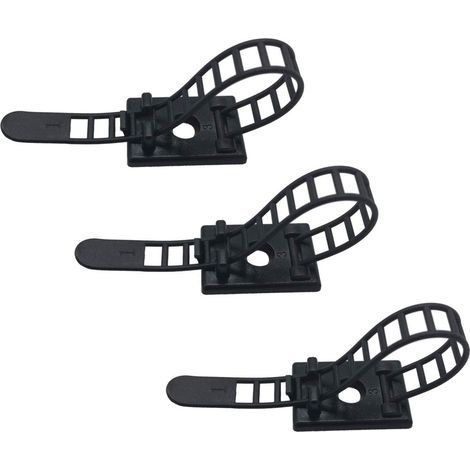 Lot de 25 clips pour câbles adhésifs avec vis en option - Attaches de gestion des câbles réglables et réutilisables - Serre-câbles robustes pour organisation à domicile bureau et bricolage (1/5)