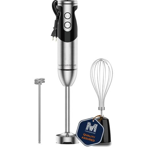 Mixeur Plongeant Électrique Multifonction 800W avec Fouet, Hachoir et Mousseur à Lait en Acier Inoxydable (1/5)