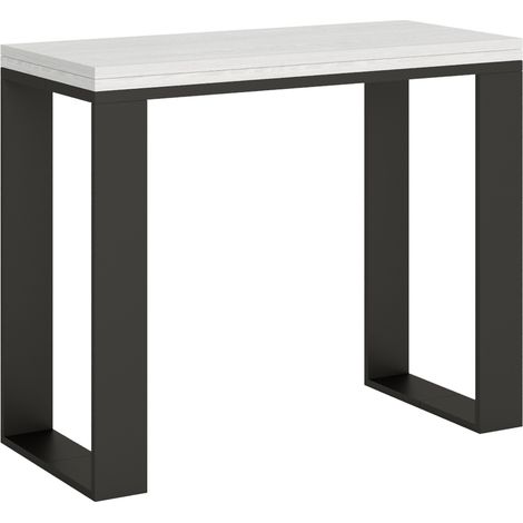 Consolle apribile 90x45/90 cm Tecno Libra Bianco Frassino telaio Antracite (1/4)