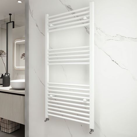 Acezanble Straight White Heated Towel Rail Radiator 1200 x 600 mm (1/4)