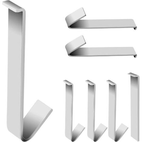 Set mit 6 zerstörungsfreien Wandhaken aus Metall, die ohne Bohren angebracht werden können.