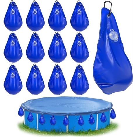 Sacs d'eau Lourds Couverture de Piscine,PVC Epais Sac de Suspension de Bâche de Piscine Etanche,Réutiliser Sac de Remplissage,Bâche de Piscine Hors Sol Antigel Hiver (1/5)