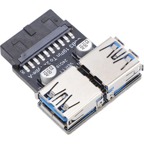 USB 3.0 19Pin vers USB A Jack Adaptateur IDC19P/20P Femelle Port (1/5)
