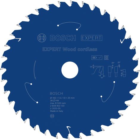Bosch EXPERT Wood cordless Circular Saw Blade 165 x 1.5/1 x 20 mm T36 2608902150 (1/5)